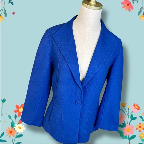 NWT Talbots Royal Blue 100% Wool Single Button Patch Pocket Blazer / Jacket 10 - Picture 13 of 13